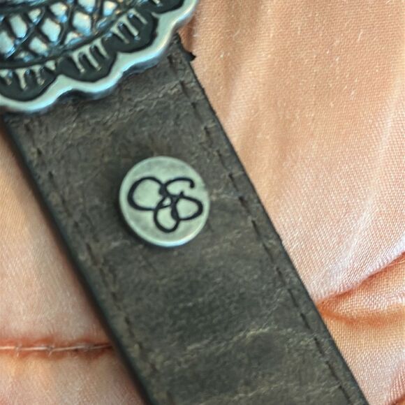 Jessica Simpson Boho Western Brown Belt with Silver Buckle & Silver Conchos - Picture 10 of 10